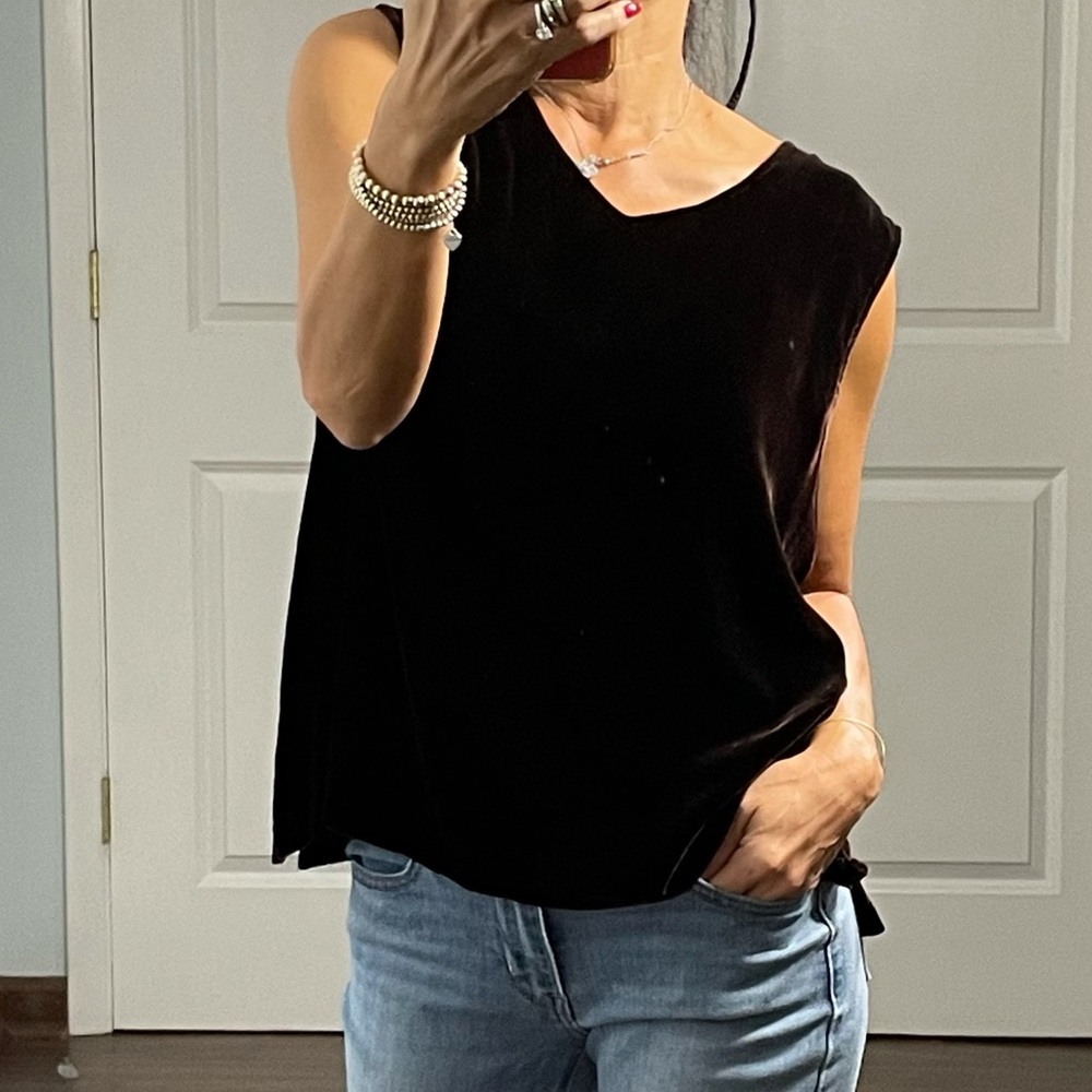 David Dart Collection Silk blend Velvet Brown Top Vest Size L
